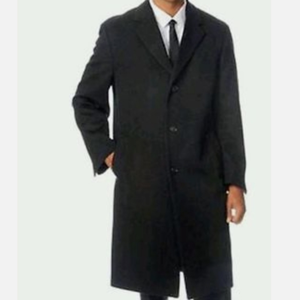 Hathaway Platinum Wool Cashmere Coat Black Size 44 Black